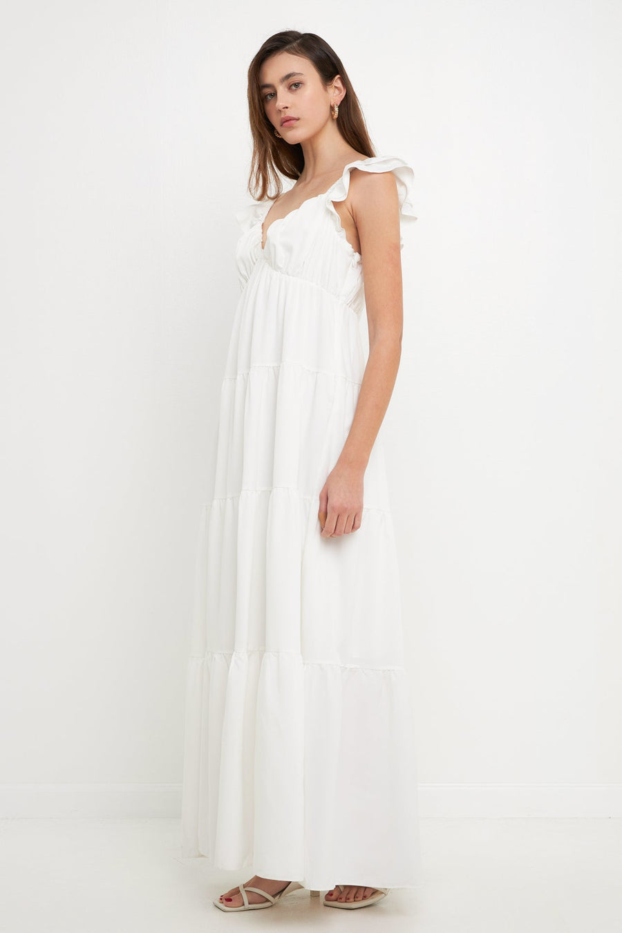 FREE THE ROSES - Ruffle Sleeve Maxi Dress - DRESSES available at Objectrare