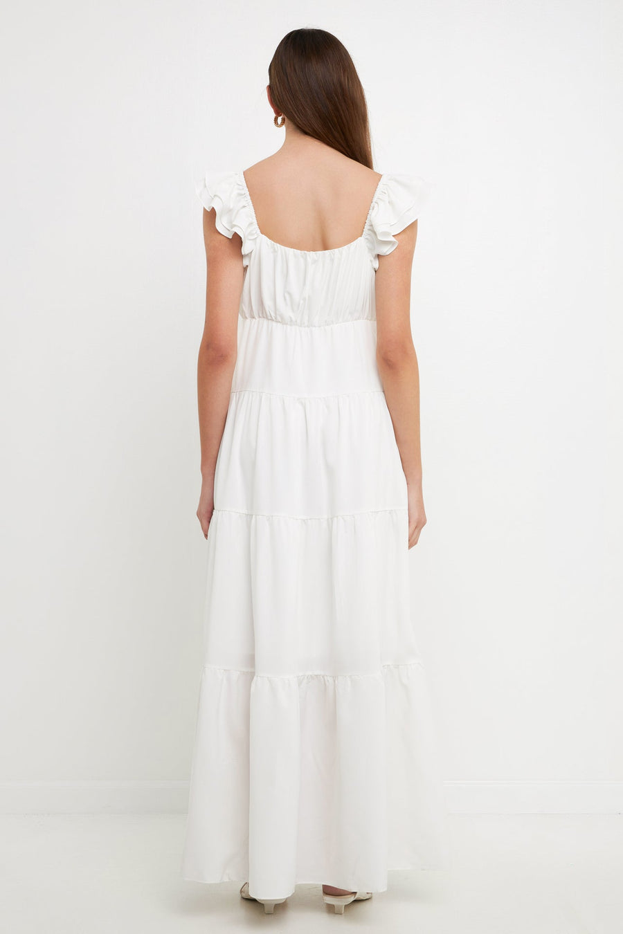 FREE THE ROSES - Ruffle Sleeve Maxi Dress - DRESSES available at Objectrare