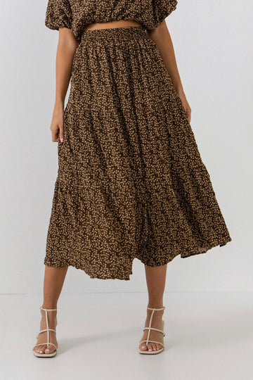 FREE THE ROSES-Tiered Floral Maxi Skirt-SKIRTS available at Objectrare
