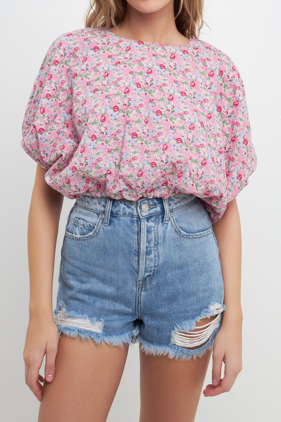 FREE THE ROSES-Voluminous Crop Top-TOPS available at Objectrare
