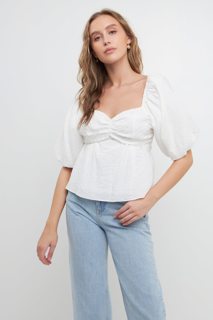 FREE THE ROSES-Textured Back Tied Top-TOPS available at Objectrare